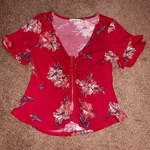 Summer Floral Blouse w/ clasps